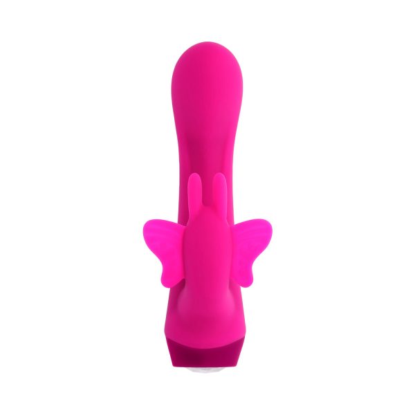Selopa Butterfly Love Rechargeable Vibrating Dual Stimulator Silicone Pink - Image 5