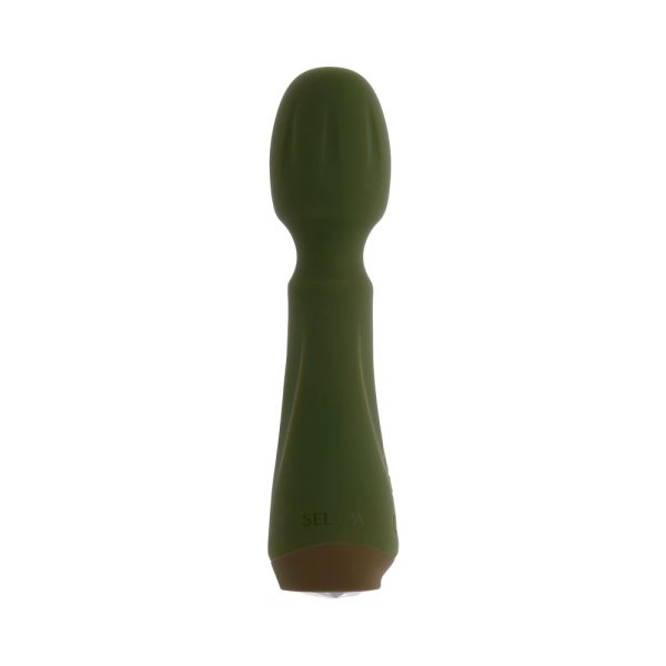 Selopa Heartfelt Rechargeable Vibrating Mini Wand Silicone Green - Image 3