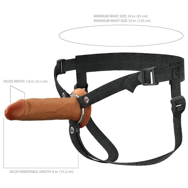 Fantasy X-Tensions Elite Hollow Silicone Strap-On 6 in. Brown - Image 8