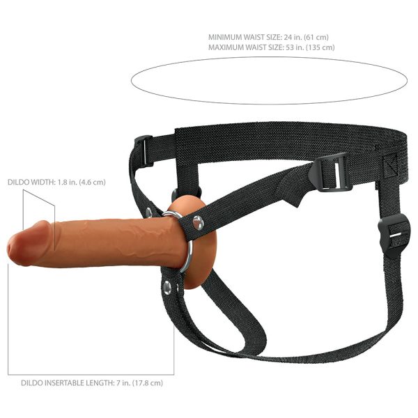 Fantasy X-Tensions Elite Hollow Silicone Strap-On 7 in. Brown - Image 8