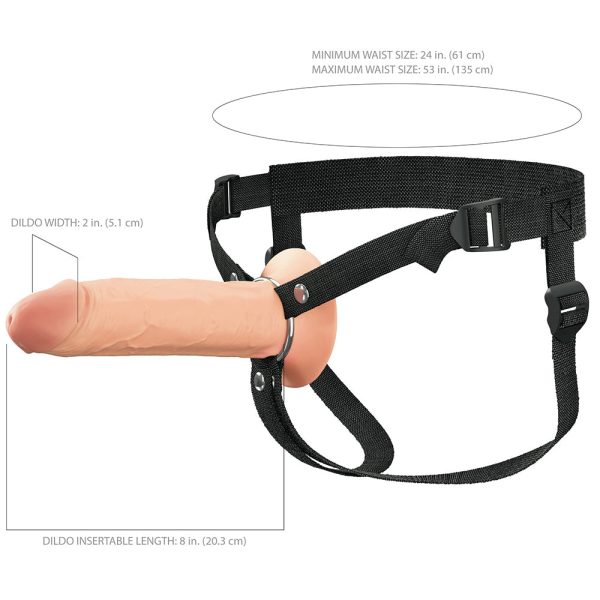 Fantasy X-Tensions Elite Hollow Silicone Strap-On 8 in. Light - Image 8