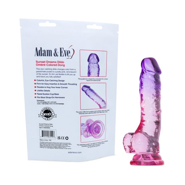 Adam & Eve Sunset Dreams Realistic Dildo 7.5 in. (Bag Packaging) - Image 2