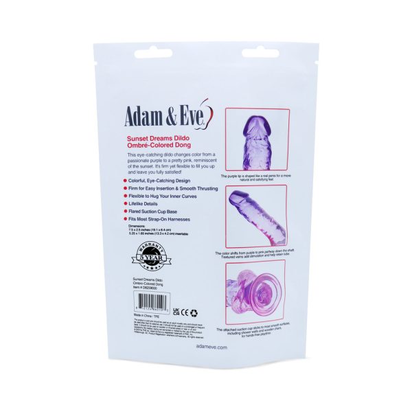 Adam & Eve Sunset Dreams Realistic Dildo 7.5 in. (Bag Packaging) - Image 4