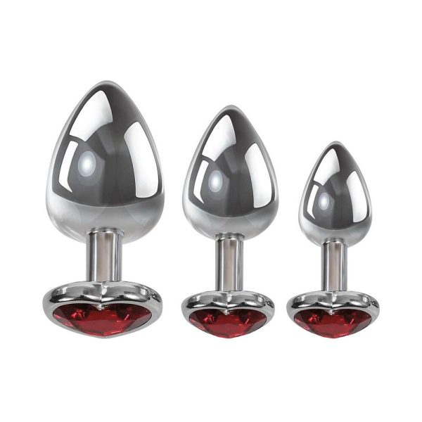 Adam & Eve Three Hearts Gem Anal Plug Set - Image 2