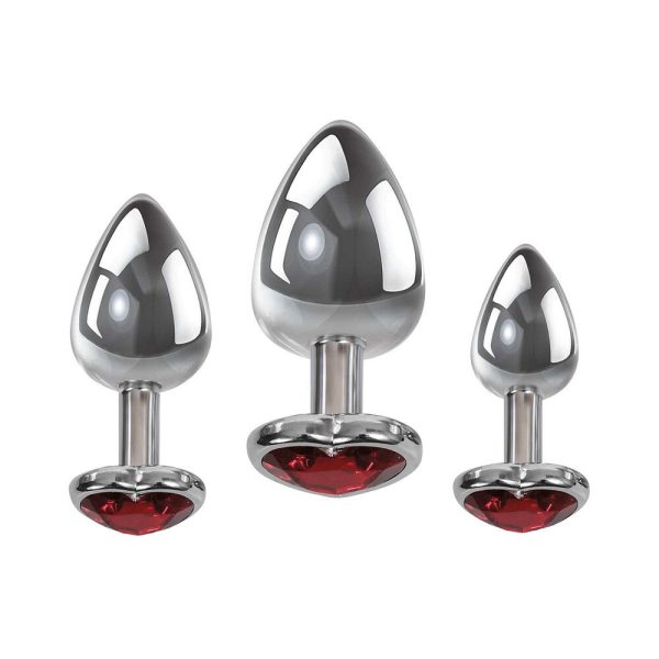 Adam & Eve Three Hearts Gem Anal Plug Set - Image 5