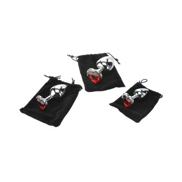 Adam & Eve Three Hearts Gem Anal Plug Set - Image 7