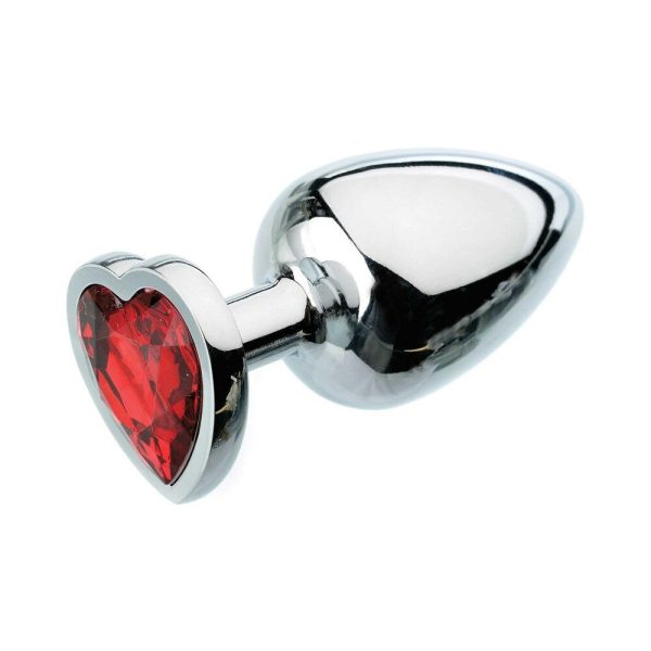 Adam & Eve Red Hearts Gem Anal Plug Large - Image 2