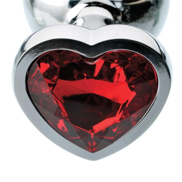 Adam & Eve Red Hearts Gem Anal Plug Large - Image 4