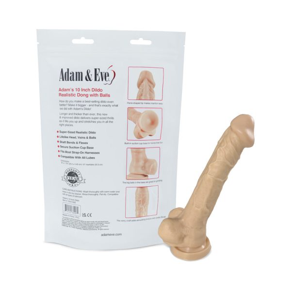 Adam & Eve Adam''s Cock 10 in. Dildo (Bag Packaging) - Image 2