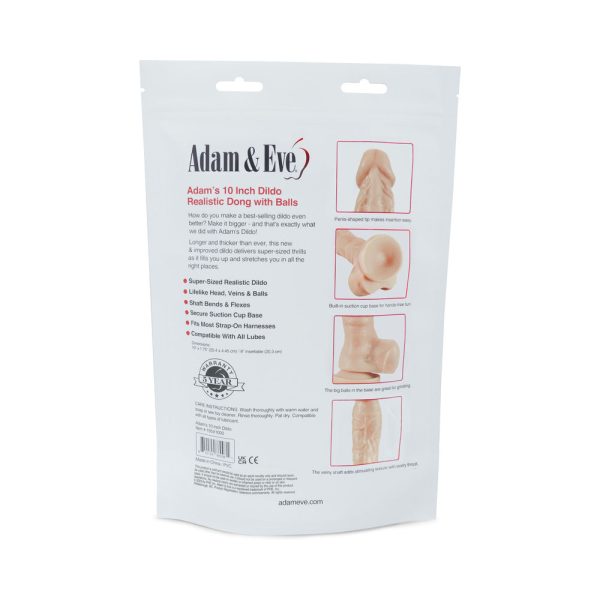 Adam & Eve Adam''s Cock 10 in. Dildo (Bag Packaging) - Image 4