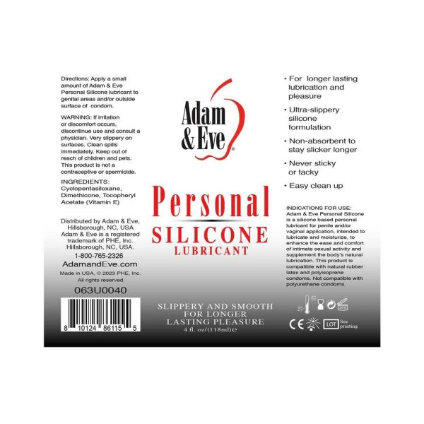 Adam & Eve Personal Silicone Lubricant 4 oz. - Image 3