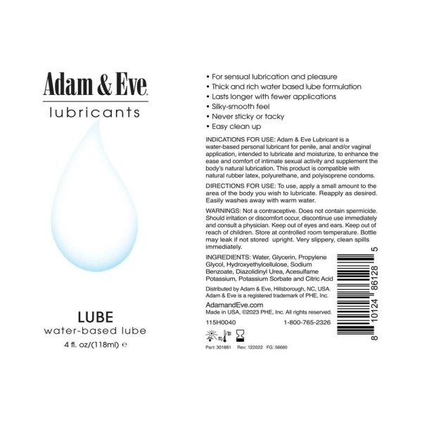 Adam & Eve Water-Based Lubricant 4 oz. - Image 3