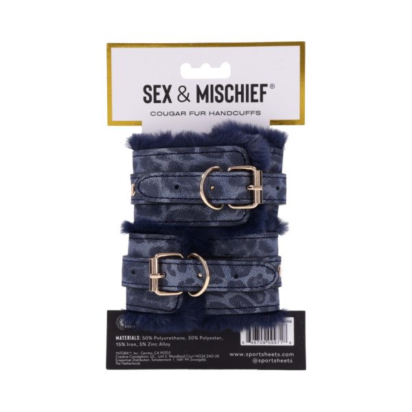Sportsheets Sex & Mischief Cougar Fur Handcuffs - Image 10