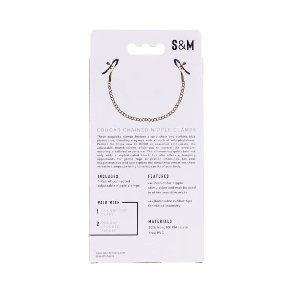 Sportsheets Sex & Mischief Cougar Chained Nipple Clamps - Image 7