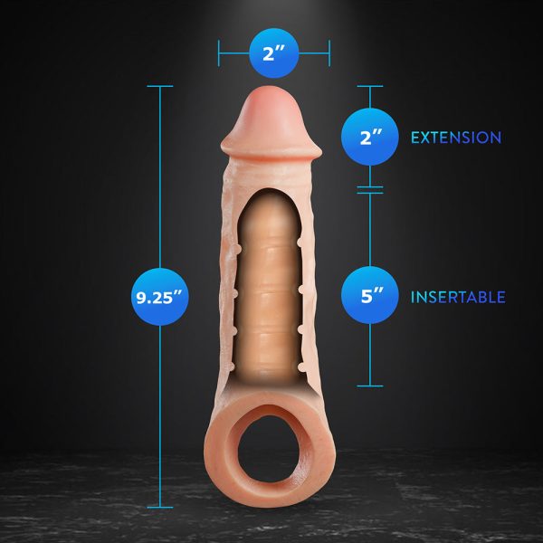 Performance Plus Intrepid 2 in. Silicone Penis Xtender Beige - Image 8