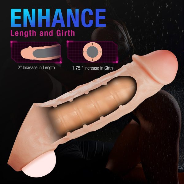 Performance Plus Intrepid 2 in. Silicone Penis Xtender Beige - Image 9