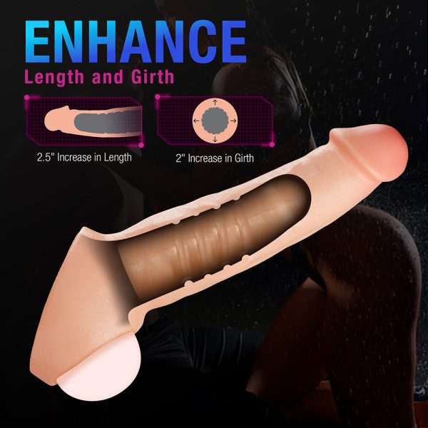 Performance Plus Thrive 2.5 in. Silicone Penis Xtender Beige - Image 9