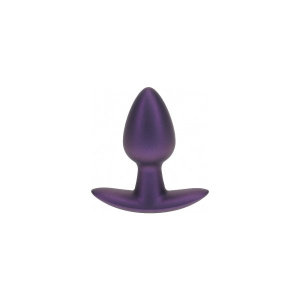 Ouch! Smooth Silicone Anal Plug Small 2.6 in. Metallic Purple - Image 2