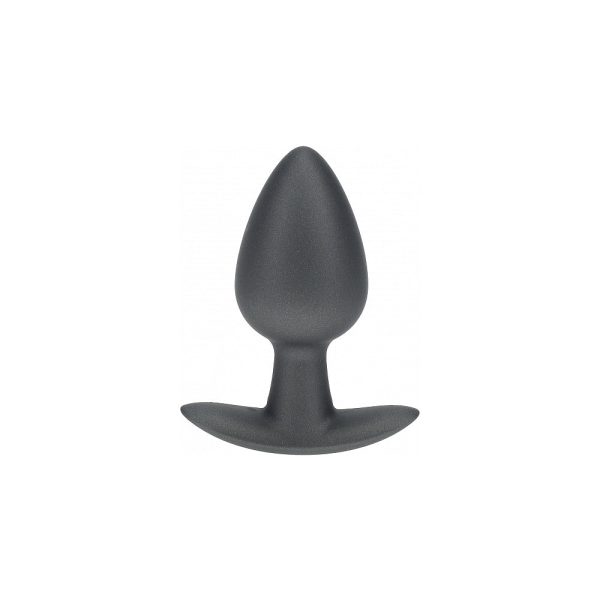Ouch! Smooth Silicone Anal Plug Medium 3.1 in. Gun Metal - Image 2