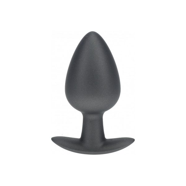 Ouch! Smooth Silicone Anal Plug Large 3.5 in. Gun Metal - Image 2