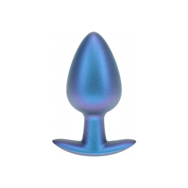Ouch! Smooth Silicone Anal Plug Large 3.5 in. Metallic Blue - Image 2