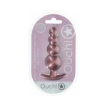 Ouch! Smooth Silicone Beaded Anal Plug 4.6 in. Rose Gold