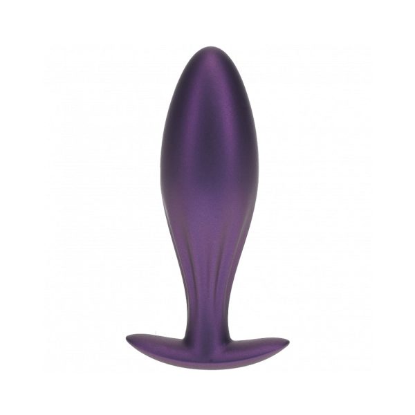 Ouch! Smooth Silicone Oval Anal Plug 4.6 in. Metallic Purple - Image 2