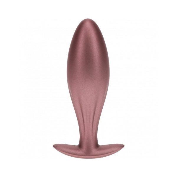 Ouch! Smooth Silicone Oval Anal Plug 4.6 in. Rose Gold - Image 2