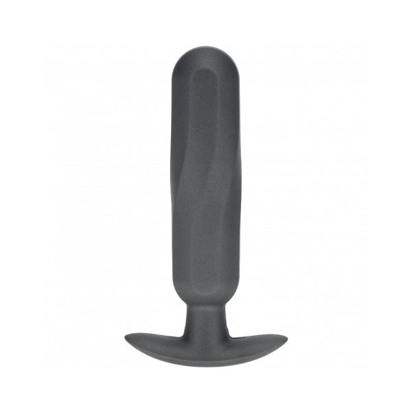 Ouch! Smooth Silicone Oblong Anal Plug 4.6 in. Gun Metal - Image 2