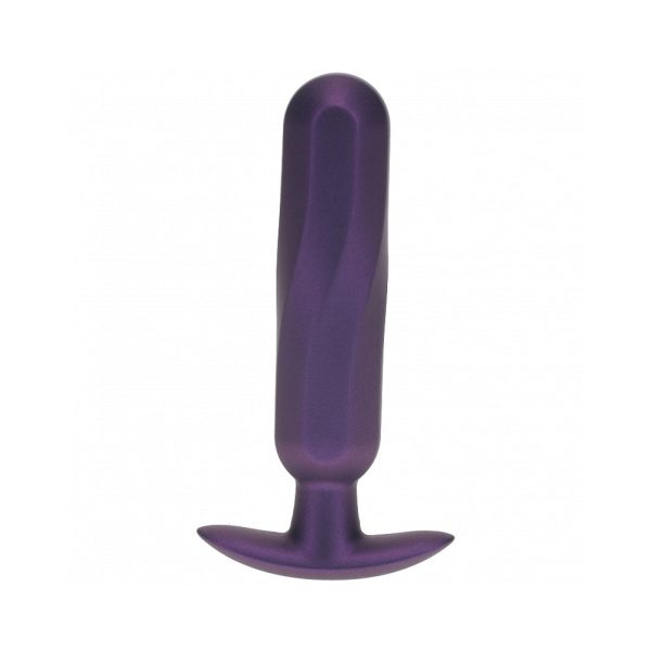 Ouch! Smooth Silicone Oblong Anal Plug 4.6 in. Metallic Purple - Image 2