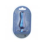 Ouch! Smooth Silicone Curvy Anal Plug 4.6 in. Metallic Blue