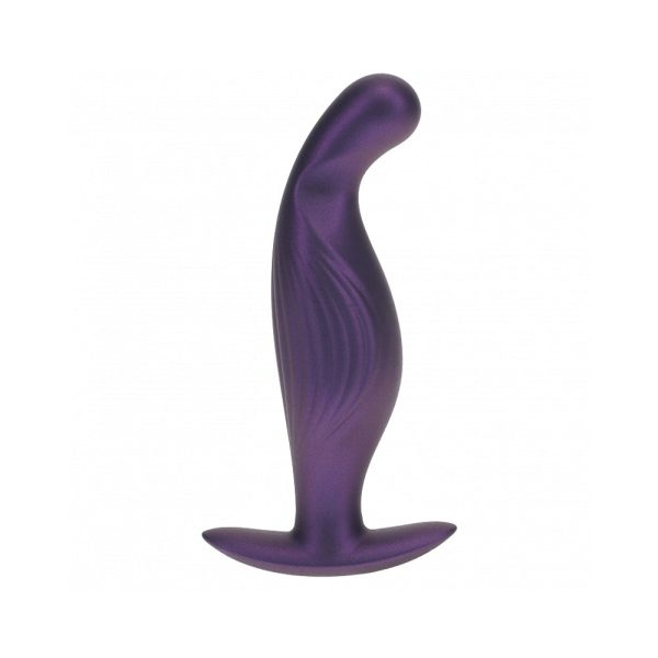 Ouch! Smooth Silicone P-Spot Anal Plug 4.6 in. Metallic Purple - Image 2