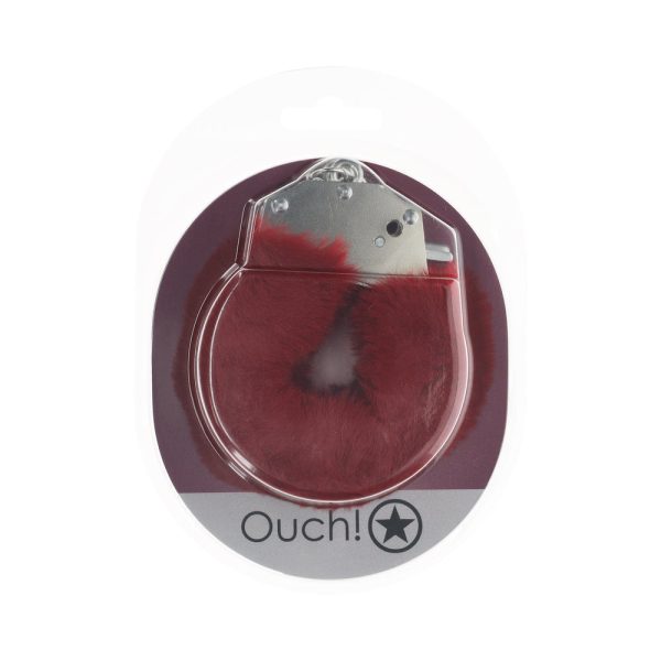 Ouch! Heavy-Duty Fluffy Handcuffs Burgundy - Image 2