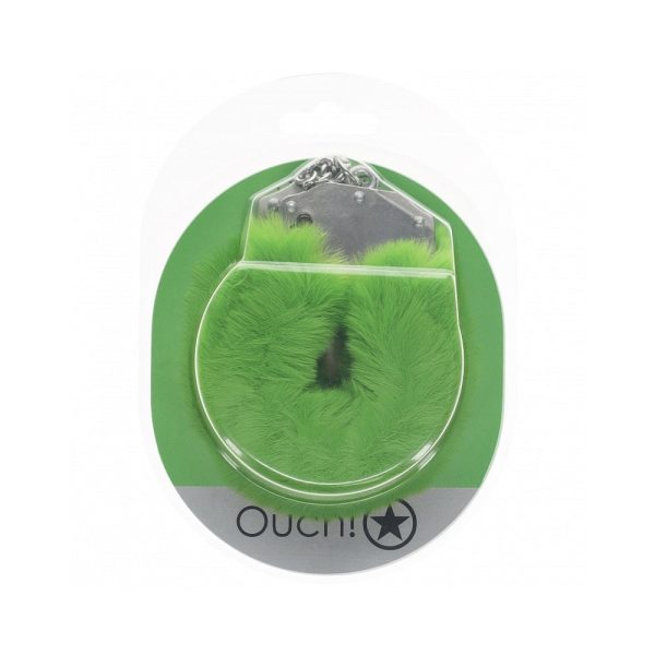Ouch! Heavy-Duty Fluffy Handcuffs Green - Image 2