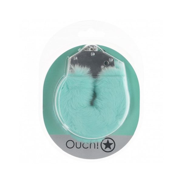 Ouch! Heavy-Duty Fluffy Handcuffs Powder Green - Image 2