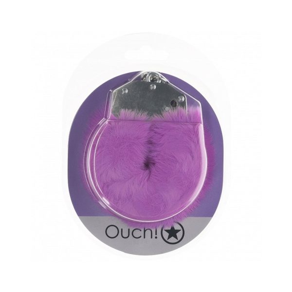 Ouch! Heavy-Duty Fluffy Handcuffs Purple - Image 2