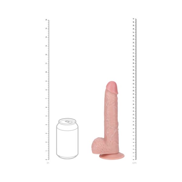 RealRock 9 in. Vibrating Cock with Balls Regular Straight Beige - Image 9
