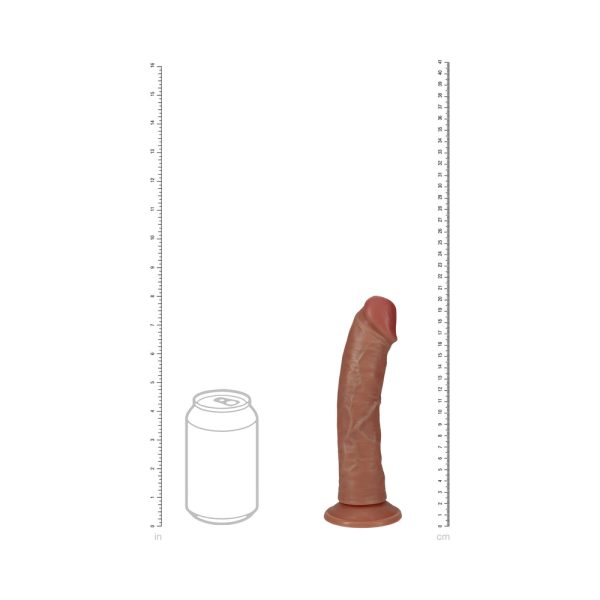 RealRock 8 in. Vibrating and Rotating Cock Regular Curved Tan - Image 9