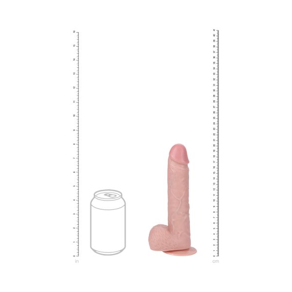 RealRock 8 in. Vibrating and Rotating Cock with Balls Regular Straight Beige - Image 9
