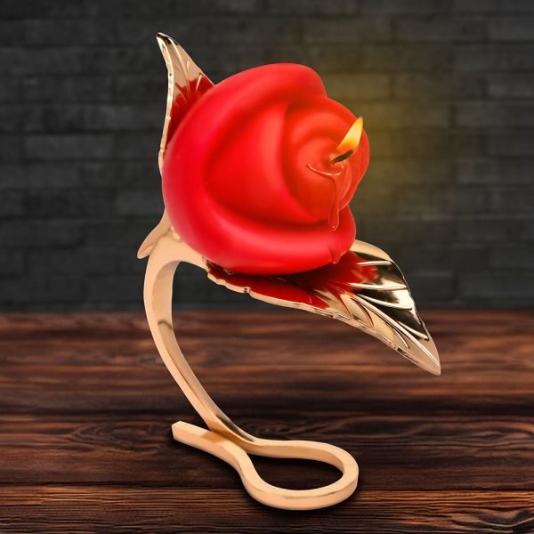Master Series Burning Passion Rose Candle with Holder - Image 3