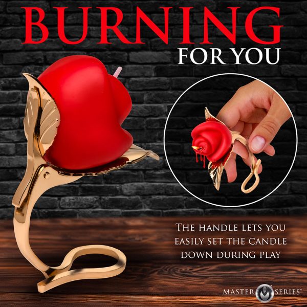 Master Series Burning Passion Rose Candle with Holder - Image 4