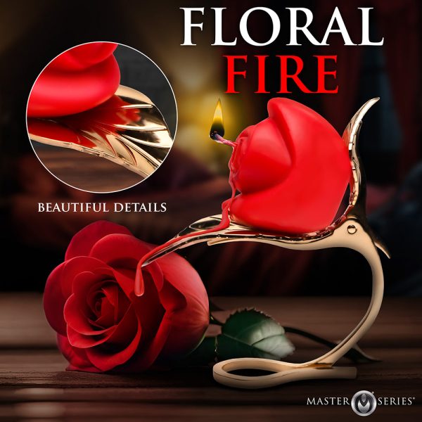 Master Series Burning Passion Rose Candle with Holder - Image 9