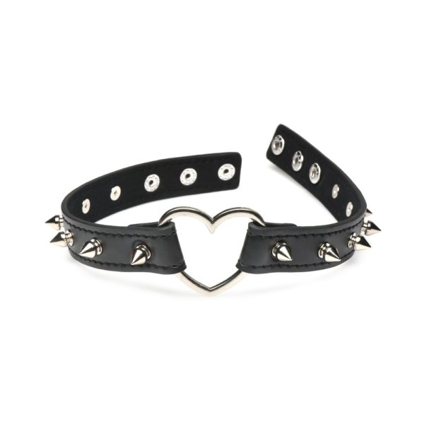 Master Series Spiked Heart Choker Black - Image 4