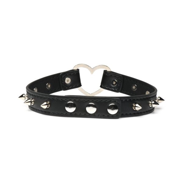 Master Series Spiked Heart Choker Black - Image 5