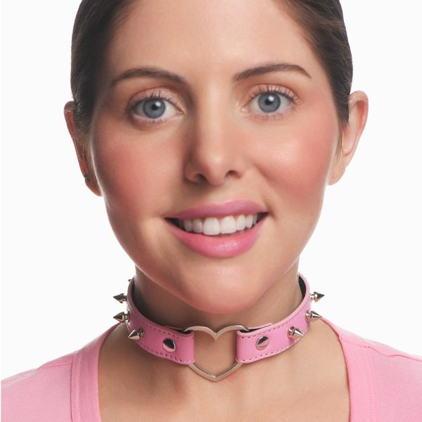 Master Series Spiked Heart Choker Pink - Image 6