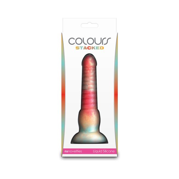 Colours Stacked 6 in. Dildo Red/Gold - Image 4