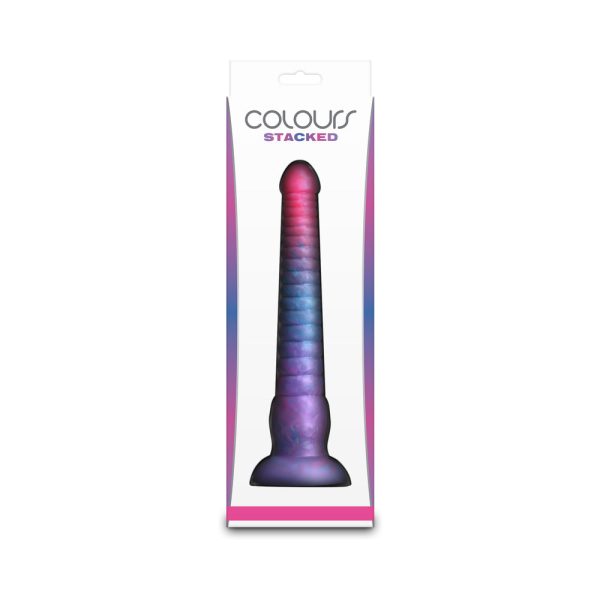 Colours Stacked 9 in. Dildo Pink/Blue - Image 4