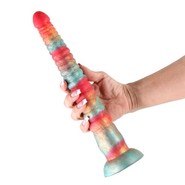 Colours Stacked 12 in. Dildo Red/Gold - Image 3