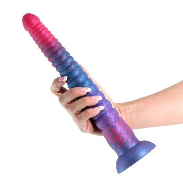 Colours Stacked 12 in. Dildo Pink/Blue - Image 3