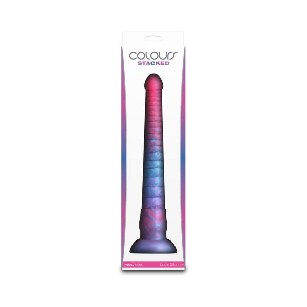 Colours Stacked 12 in. Dildo Pink/Blue - Image 4